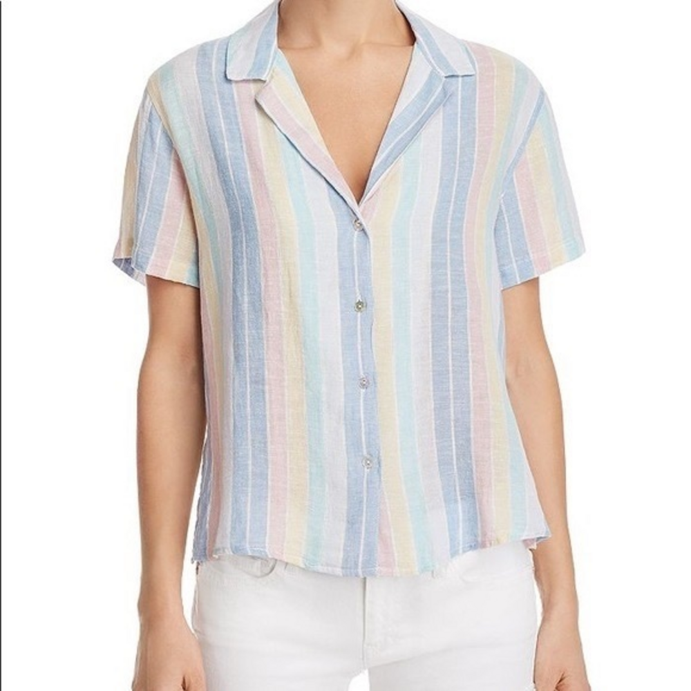 Rails Zuma Striped Pastel Button Down Short Sleeve Casual Shirt‎